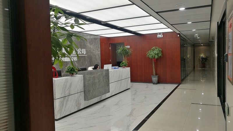 湖南百旺金赋科技公司办公室整体装修-前台及过道